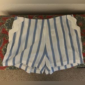 NWT Sail to Sable XL Blue and White Striped Shorts with Scallop detail